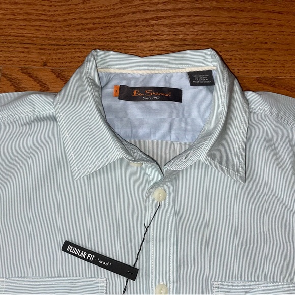 Ben Sherman Light Blue Stripe Button-Up Shirt - Size Small - Picture 5 of 11